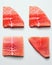 Indulge in Exquisite Cuts: Four Perfect Salmon Fillets on a Pure White Background