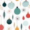 Indulge in the festivities with this minimalistic seamless pattern inspired by Christmas decorations.