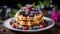 Indulge in the irresistible delight of mouthwatering waffles adorned with luscious berries