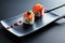 Indulge in Sushi Perfection: Close-up Shot of a Gourmet Delight with Meticulous Craftsmanship and Irresistible Taste with