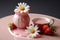 Indulge in a Sweet and Whimsical Treat: Strawberry Yogurt and Daisy in the Style of 944dd321-f2dd-4d28-9623-7352aa12e317