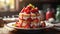 Indulge in a Tower of Gourmet Delights: Whipped Cream, Strawberr