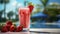 Indulge in ultimate summer experience with a tropical watermelon cocktail. Ai generated