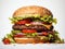 Indulge Your Taste Buds: Giant Gourmet Burger Topped with Fresh Veggies!
