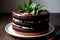 Indulgent Chocolate Mint Cake with Refreshing Mint Flavor.AI Generated