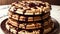 Indulgent Delight Chocolate Chip Waffles for National Waffle Day.AI Generated