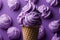 Indulgent delight a cone of purple ice cream promises a tasteful and luxurious treat