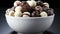 Indulgent gourmet dessert, dark chocolate truffle bowl generated by AI