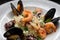 indulgent seafood and cheese risotto with shellfish medley
