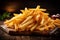 Indulgent Snack delicious fries. Generate Ai