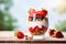 Indulgent Strawberry Yogurt Parfait with Nutty Granola, Generative Ai