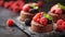 Indulgent sweet treats like chocolate and berry tarts are beautifully presented for a memorable finale