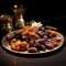 Indulging in a Platter of Luscious and Succulent Dates, Golden Delights of Exquisite Temptation