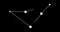 Indus constellation. Stars in the night sky. Constellation in line art style in black and white. Cluster of stars and galaxies.