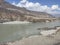 Indus river and rugged mountains