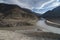 Indus and Zanskar river confluence point near Leh, LAdakh, India