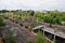 Industria exterior of an roof old abandoned factory