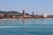 Industrial area on the coast of Tyrrhenian Sea. Piombino, Italy