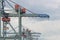 Industrial background featuring details of sea container terminal