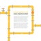 Industrial background with yellow pipeline. Pipes in shape frame for text.