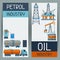 Industrial banners design with oil and petrol