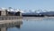 Industrial barge in the bay