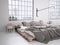 Industrial bedroom. 3d rendering