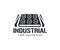 Industrial, bolts and nuts, metal, logo design. Screws, steel, workshop and metallurgy, vector design