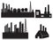 Industrial building factory icon set