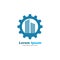 industrial building gear logo icon vector