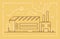 Industrial building - modern line design style vector illustration