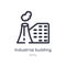 industrial building outline icon. isolated line vector illustration from army collection. editable thin stroke industrial building