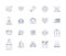 Industrial business outline icons collection. Industry, Business, Manufacturing, Factory, Industrialization, Commerce