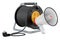 Industrial cable reel with megaphone, 3D rendering