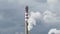 Industrial chimney expelling smoke columns in a industrial factory