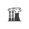 Industrial chimney pollution vector icon