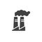 Industrial chimneys with smoke vector icon