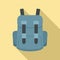 Industrial climber backpack icon, flat style