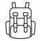 Industrial climber backpack icon, outline style