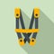 Industrial climber security belt icon, flat style