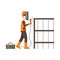 Industrial construction welder worker icon