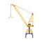 Industrial Crane Elevating Construction Equipment Flat Vector Illustration