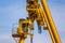 Industrial crane in a factory or port for loading heavy parts