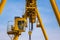 Industrial crane in a factory or port for loading heavy parts