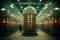 industrial data center, retro analog devices for industry and scientific research and measurements, in interior of