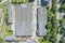 Industrial distribution houses roofs. aerial top view