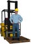 Industrial Factory Worker, Forklift, Isolated