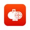 Industrial fan heater icon digital red