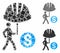 Industrial financial coverage Mosaic Icon of Ragged Items
