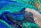 Industrial fishing nets close-up
